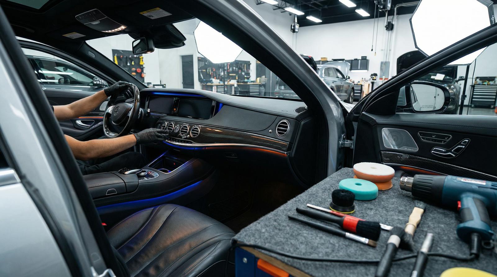 幼幼改装视频-碳纤维内饰改装